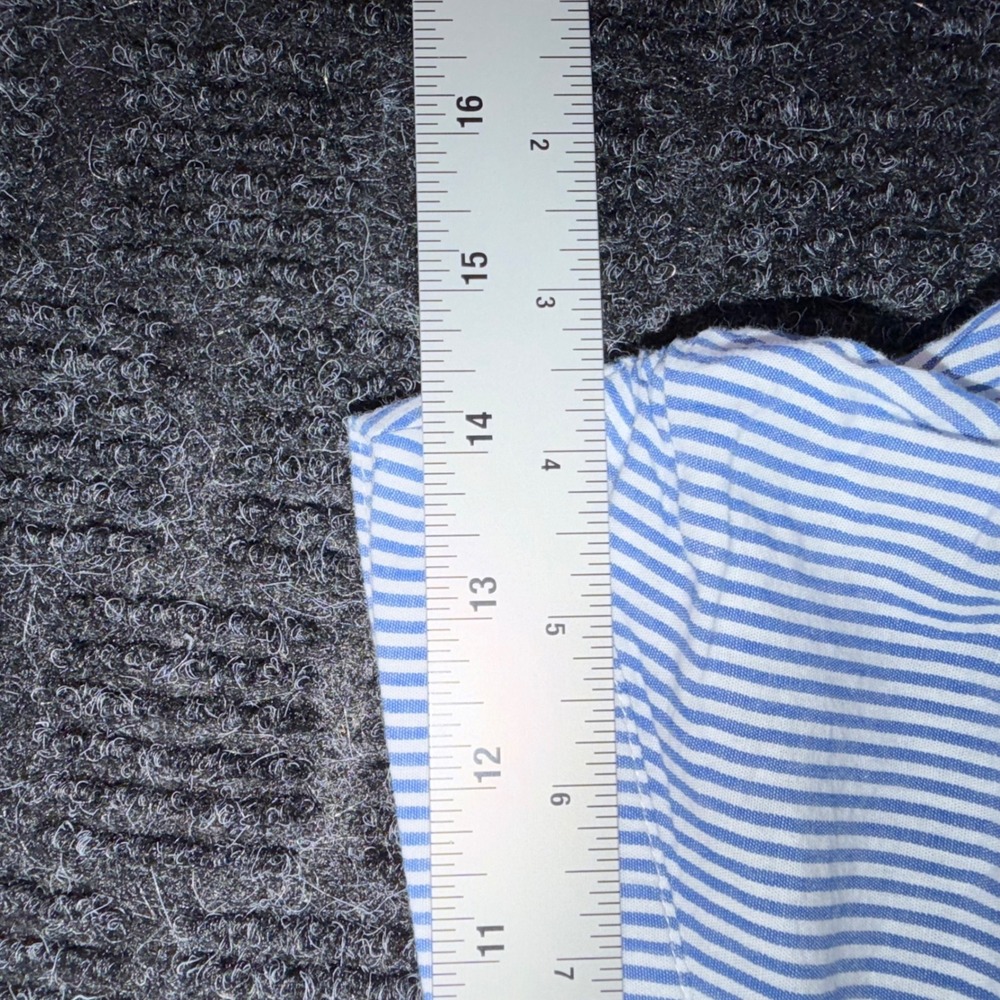 Blue White Striped Ruched Asymmetrical Midi Skirt Lagenlook Euro style M - Picture 4 of 10